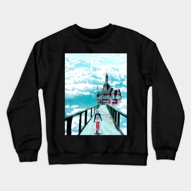 Way to heaven Digital manipulation Crewneck Sweatshirt by Honeynandal